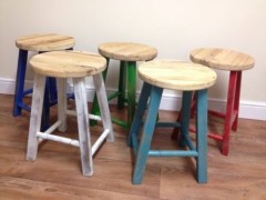 Reclaimed Elm Stools - 5 colours available